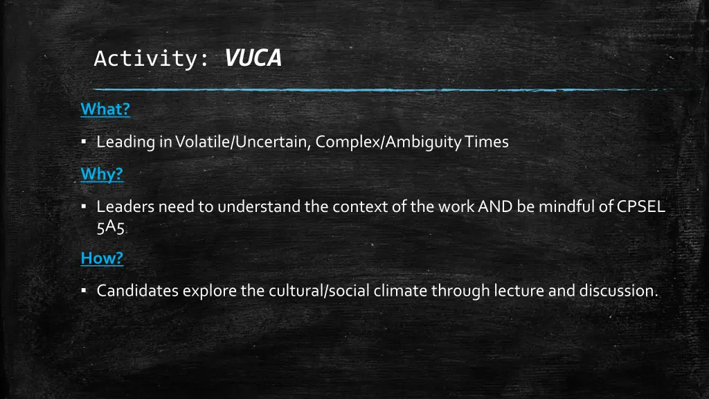 activity vuca