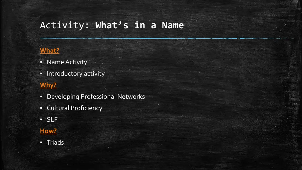 activity what s in a name