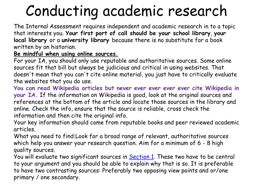 conducting academic research the internal