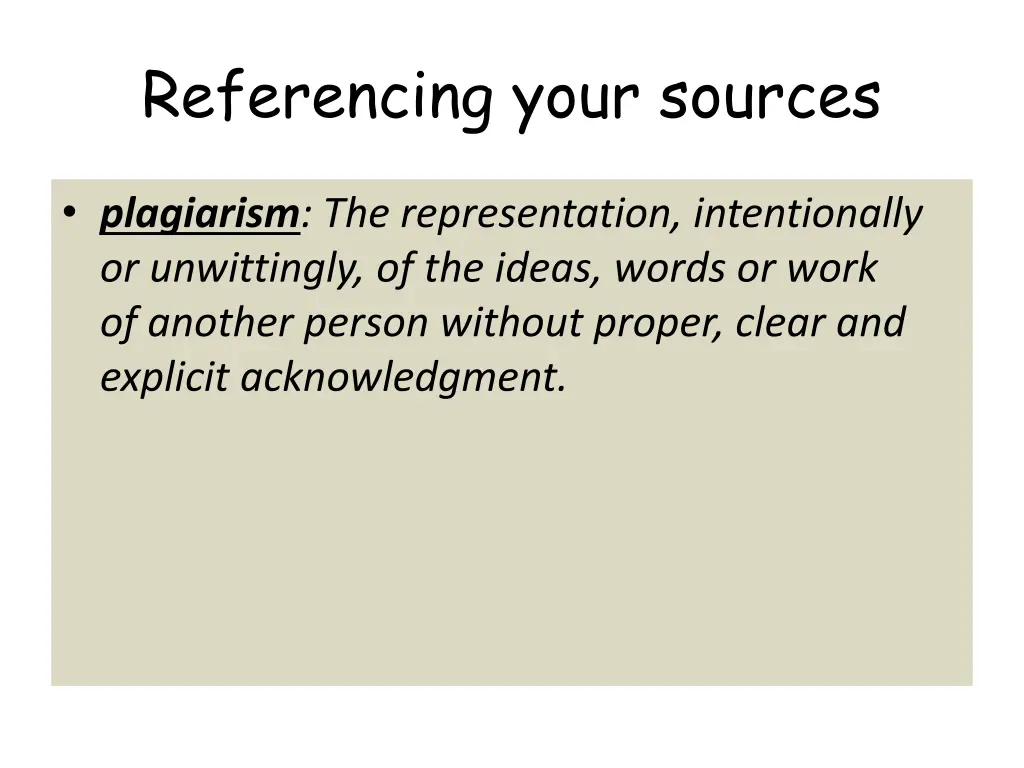 referencing your sources