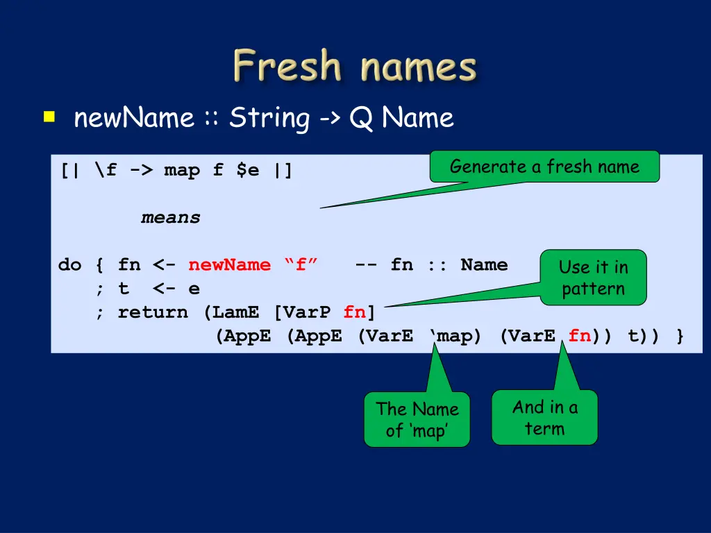 newname string q name