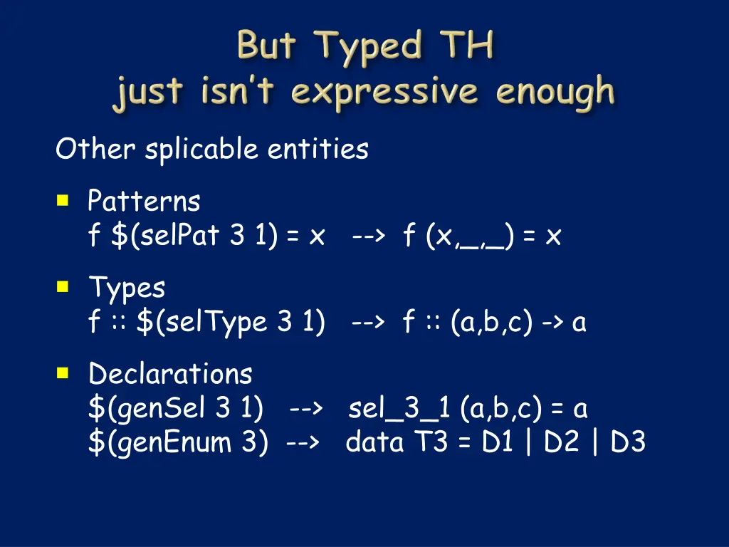 other splicable entities patterns f selpat