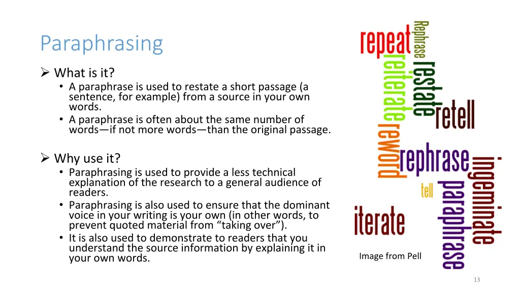 paraphrasing