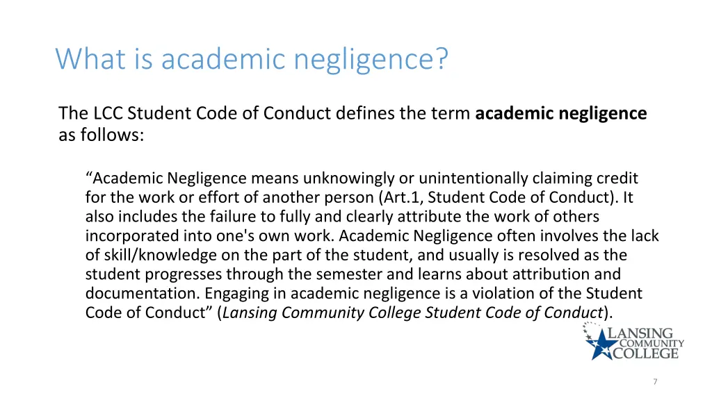 what is academic negligence