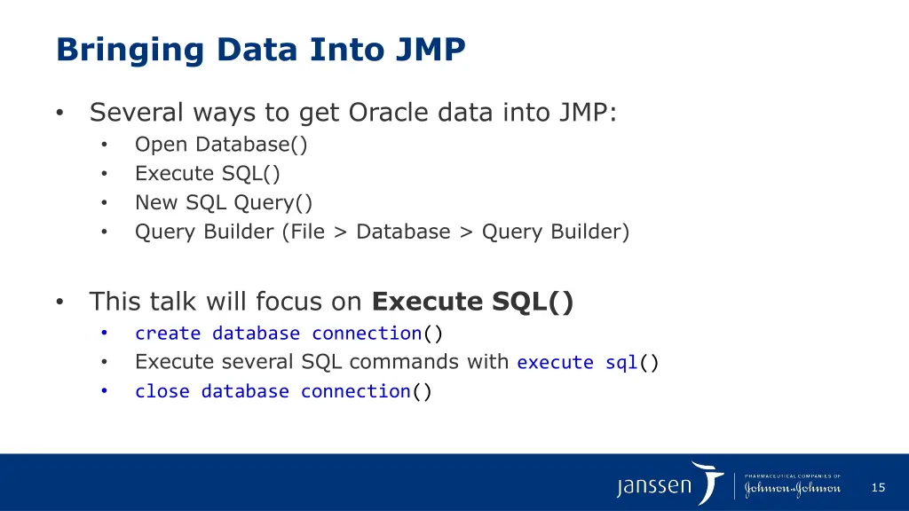 bringing data into jmp