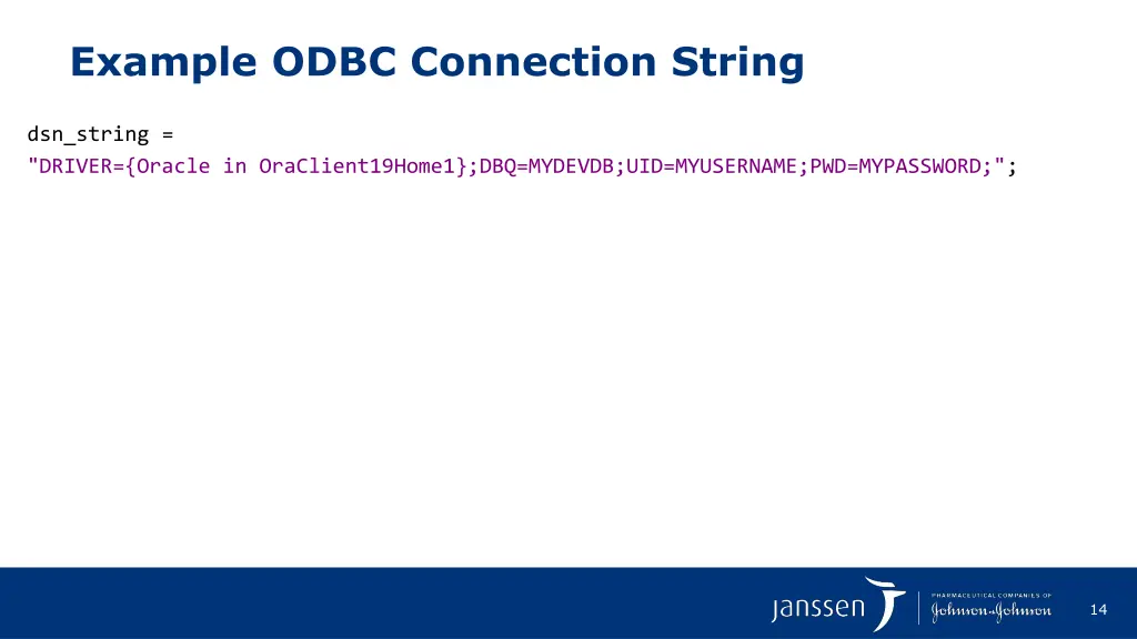 example odbc connection string