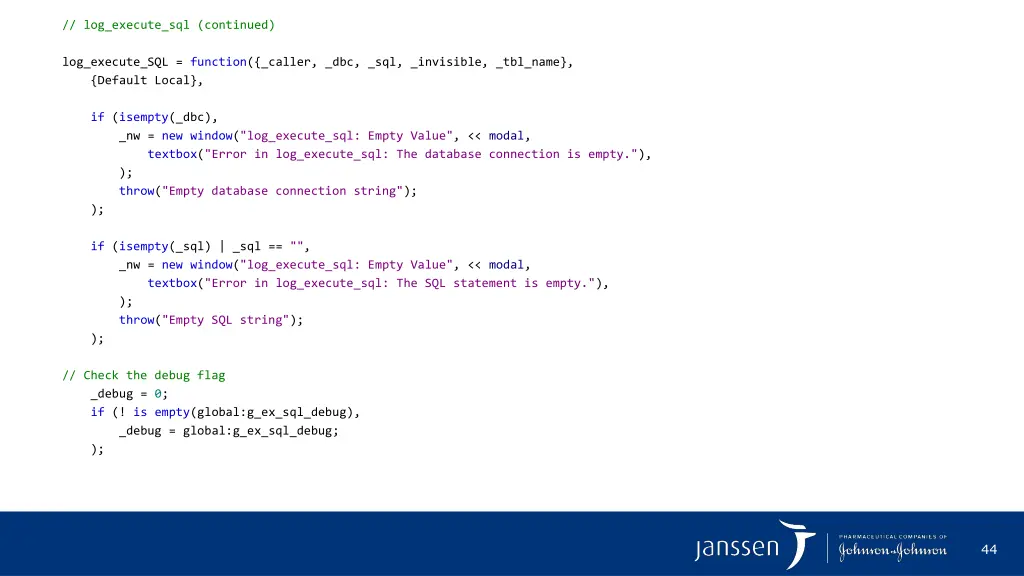 log execute sql continued 1