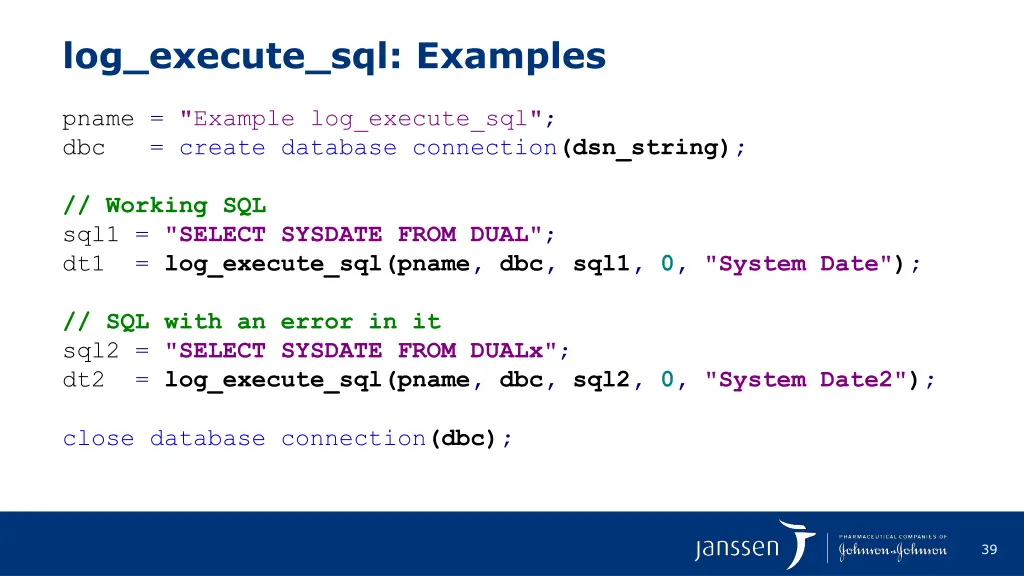 log execute sql examples