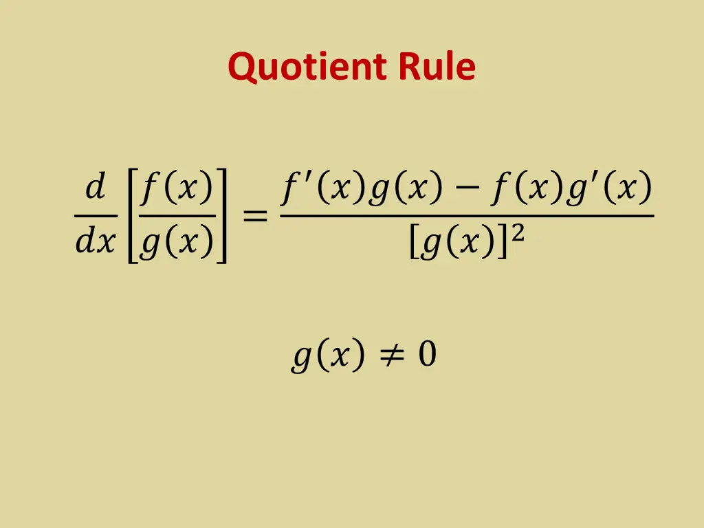 quotient rule