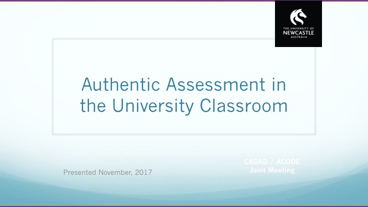 authentic assessment in the university classroom