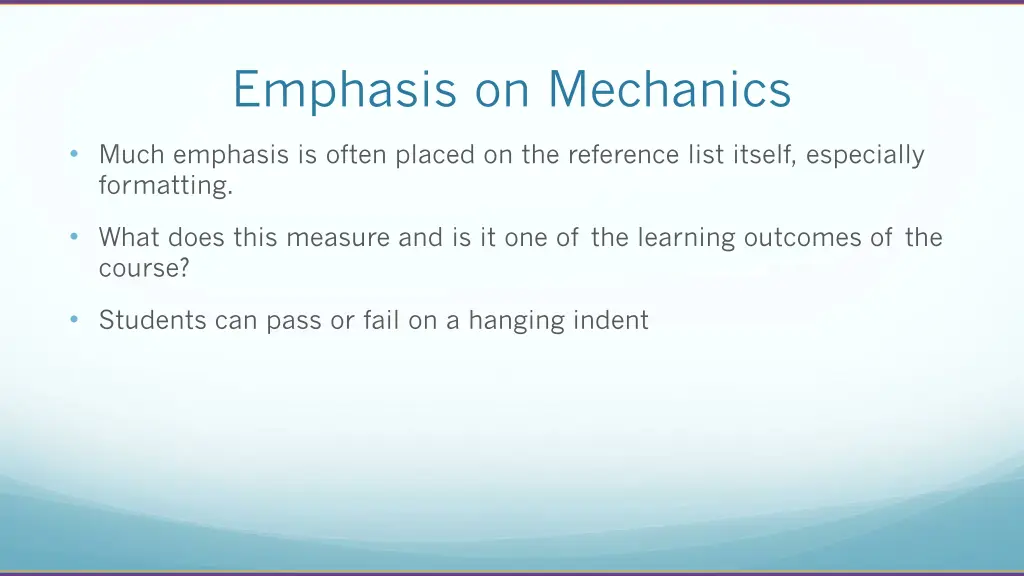 emphasis on mechanics