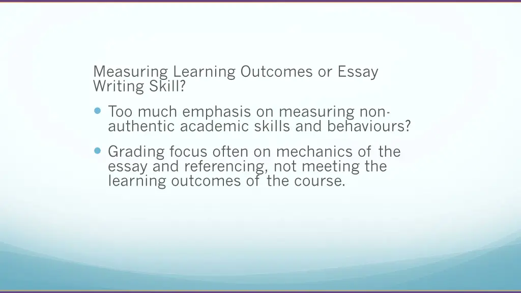 measuring learning outcomes or essay writing