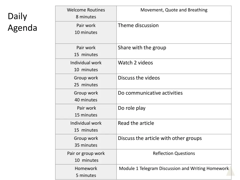 welcome routines 8 minutes