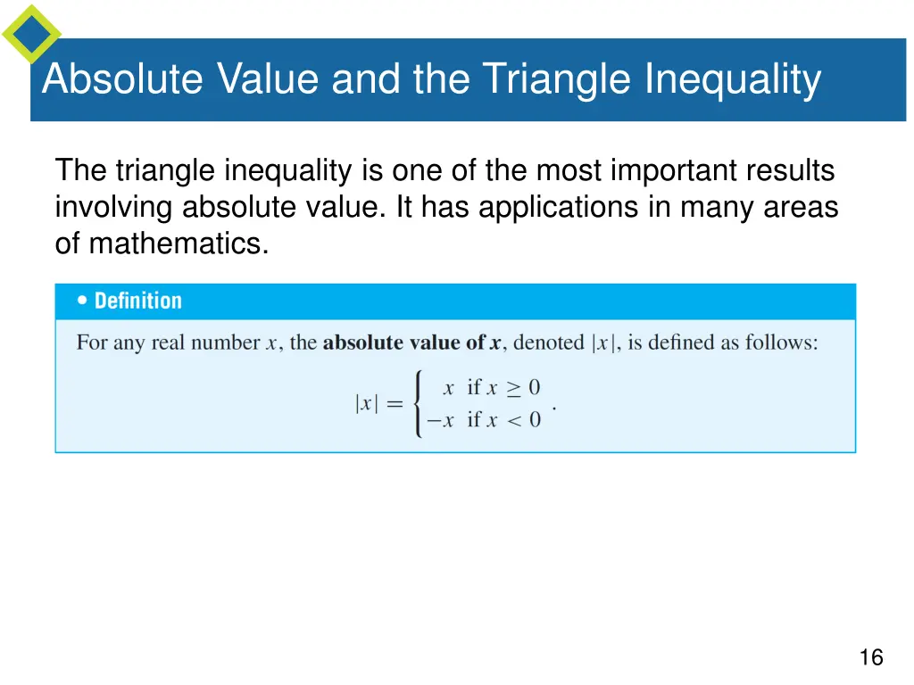 absolute value and the triangle inequality