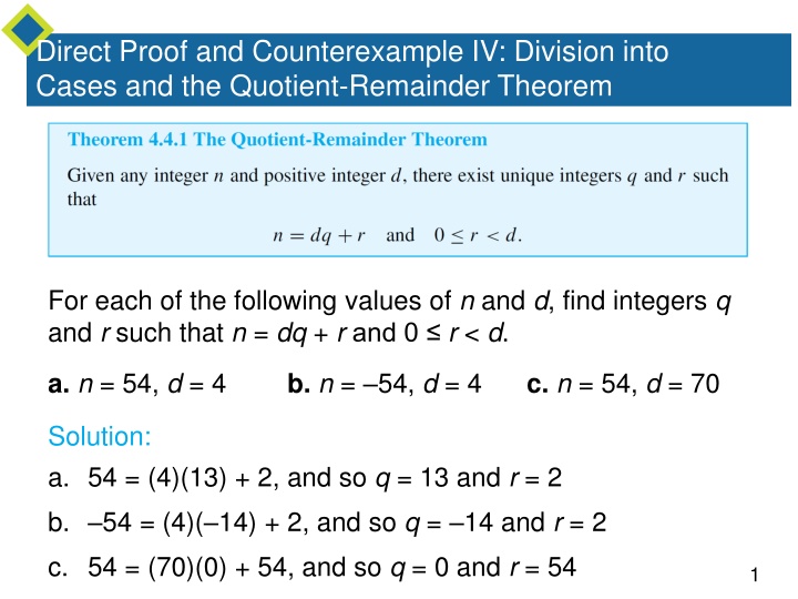 direct proof and counterexample iv division into