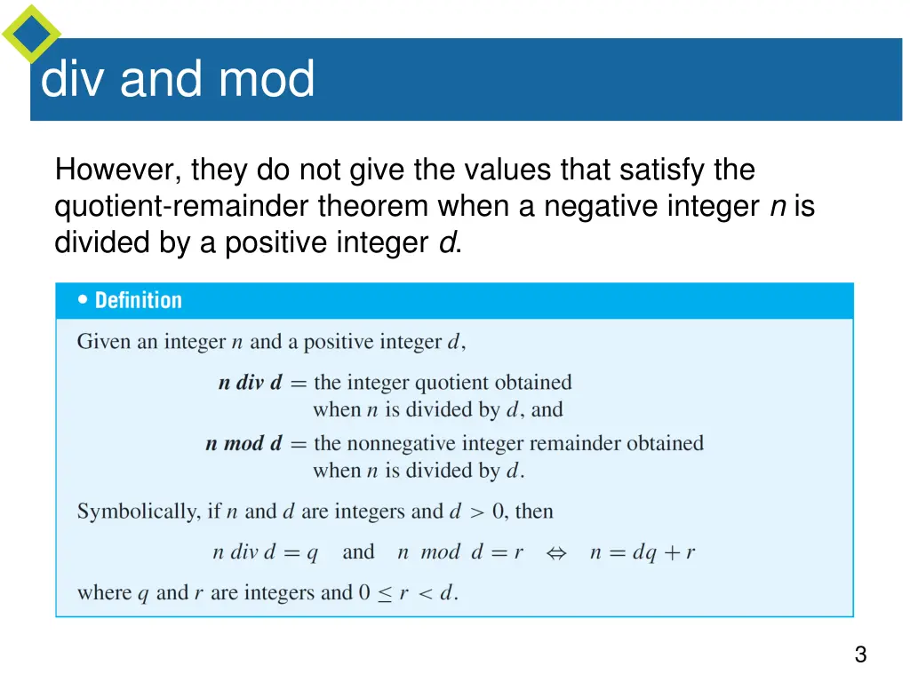 div and mod 1