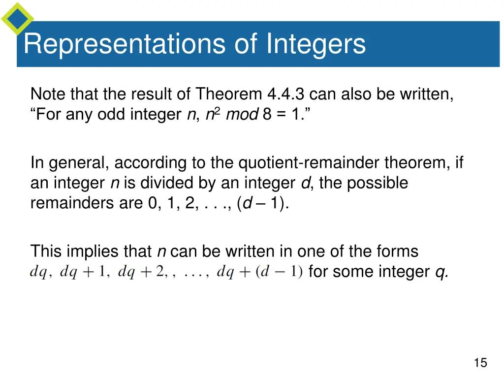 representations of integers 2