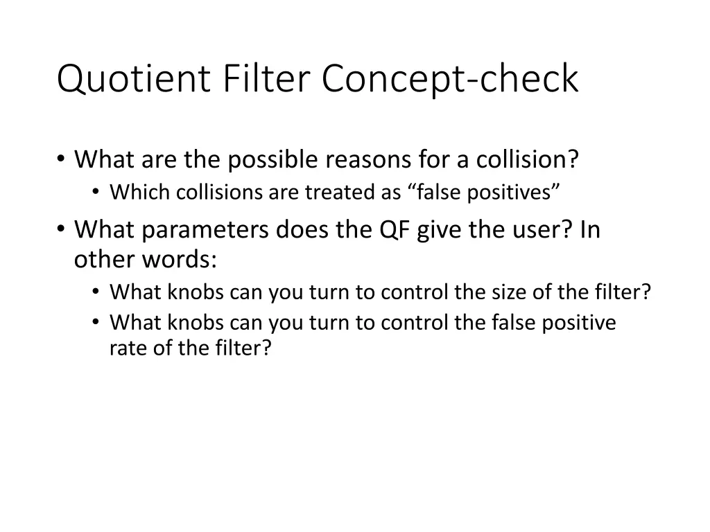 quotient filter concept check