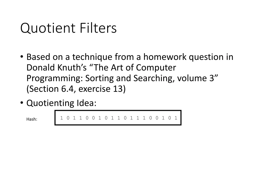 quotient filters