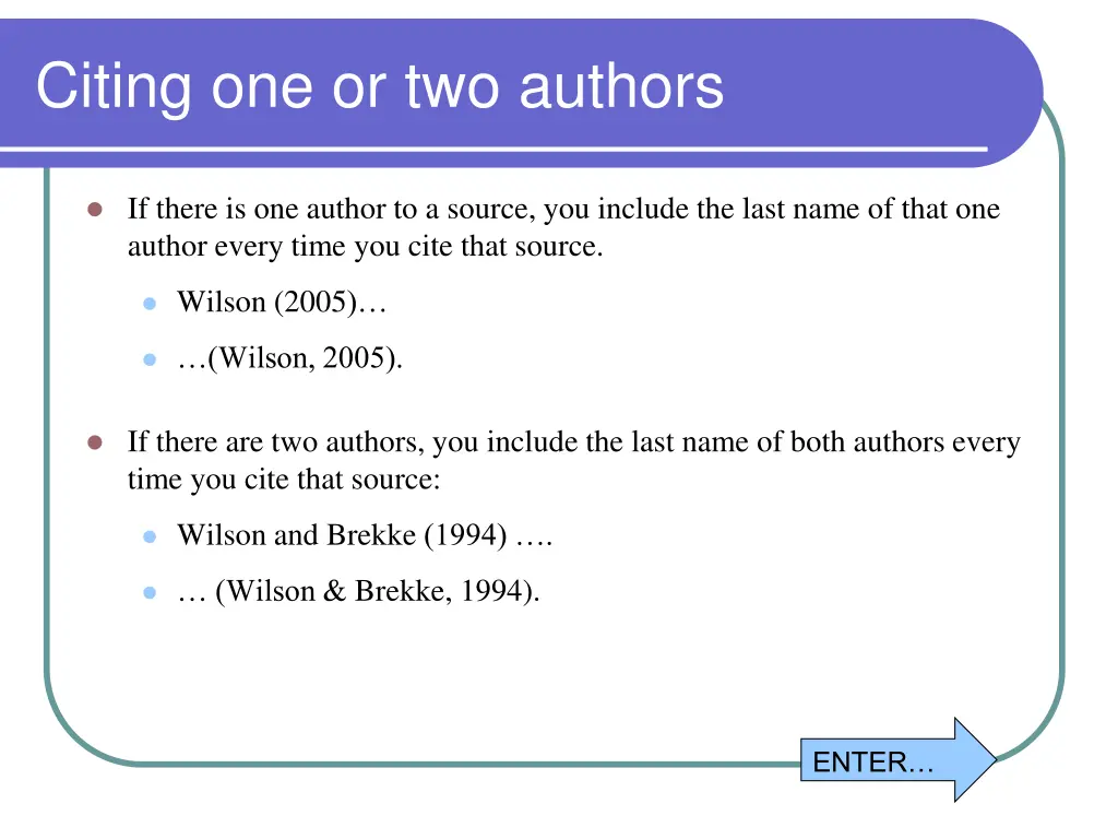 citing one or two authors