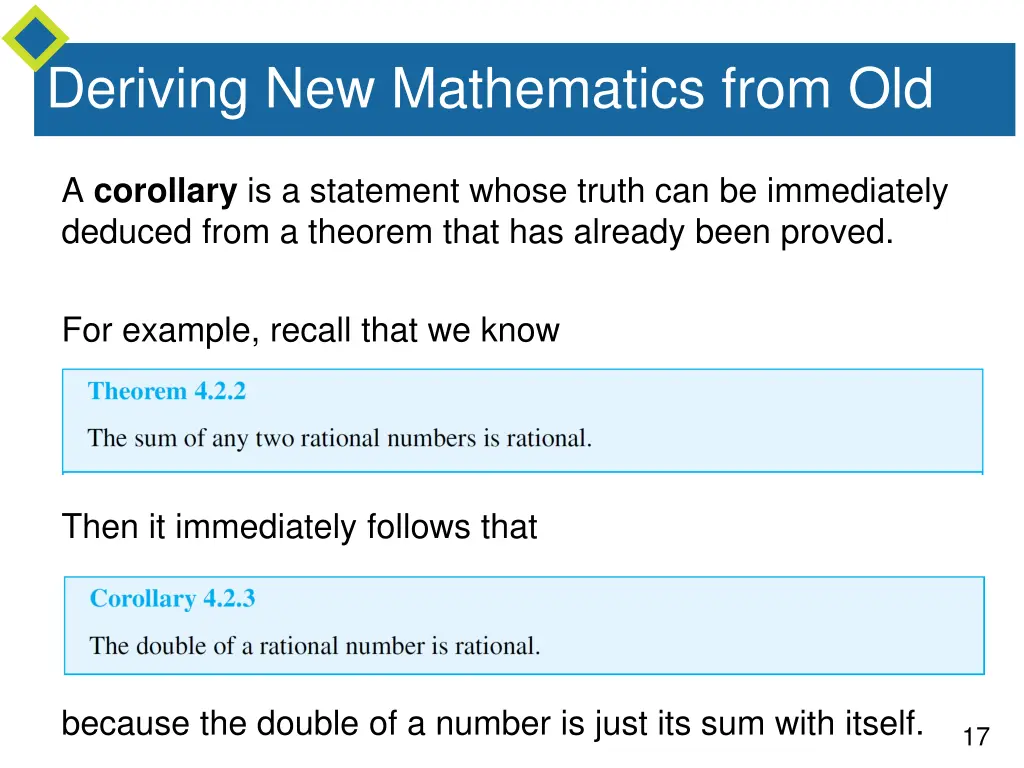 deriving new mathematics from old 1