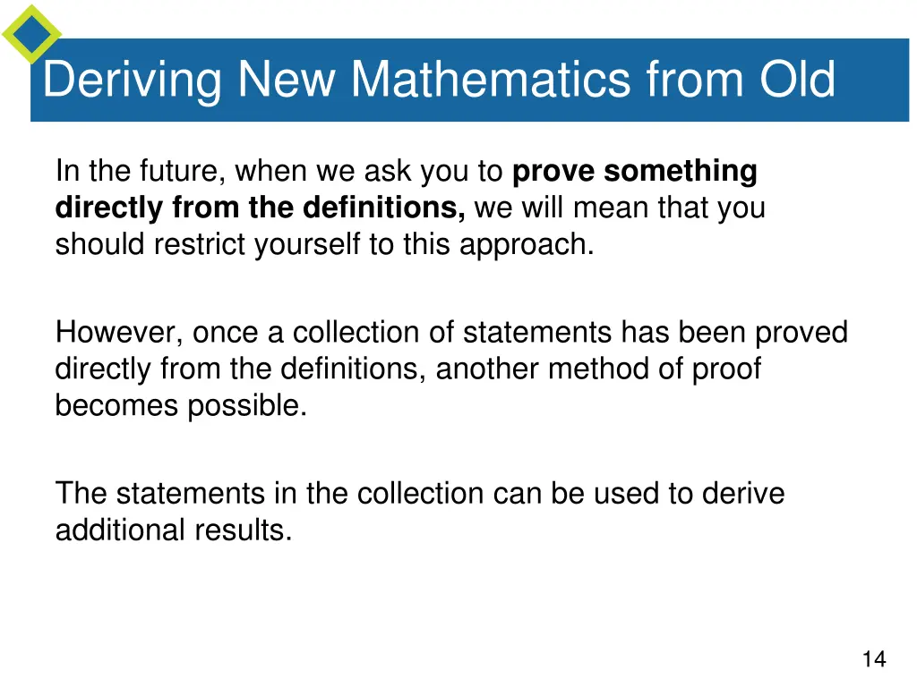 deriving new mathematics from old