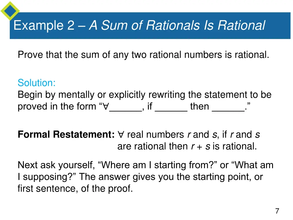 example 2 a sum of rationals is rational