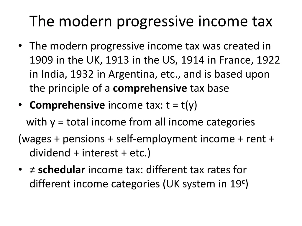 the modern progressive income tax