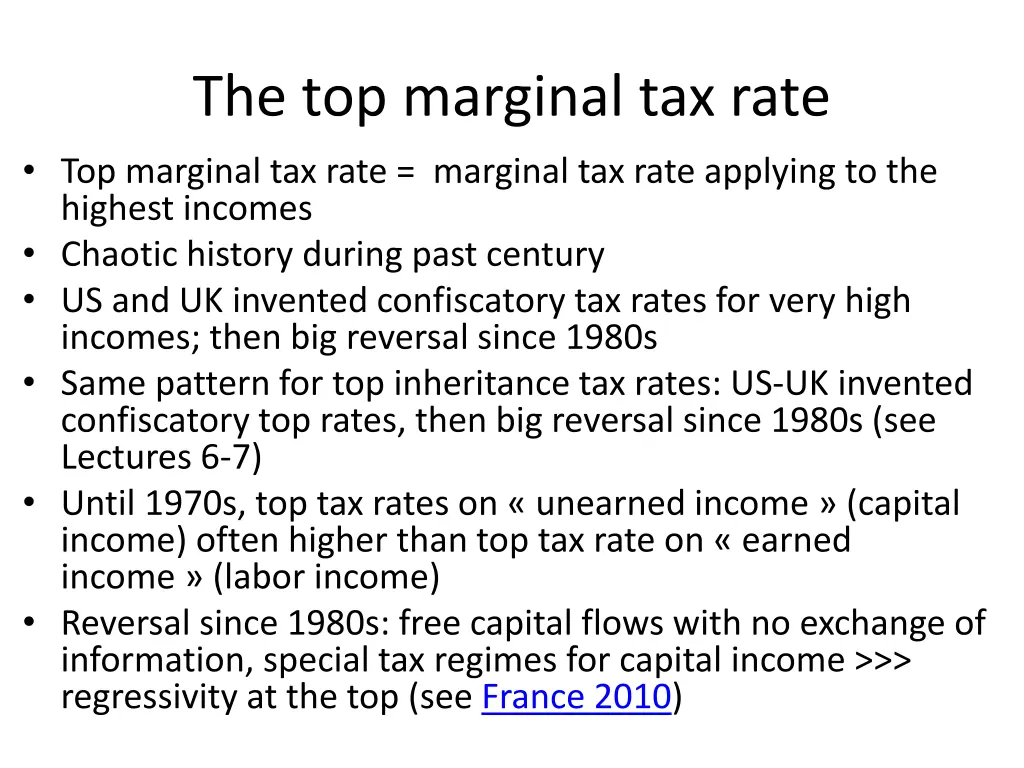 the top marginal tax rate top marginal tax rate