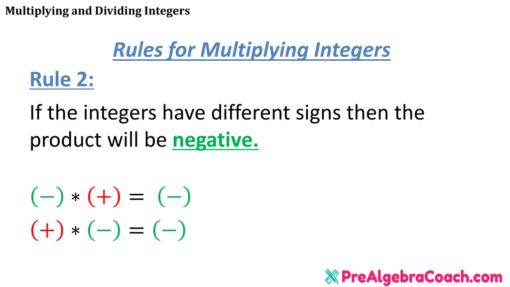 multiplying and dividing integers 2