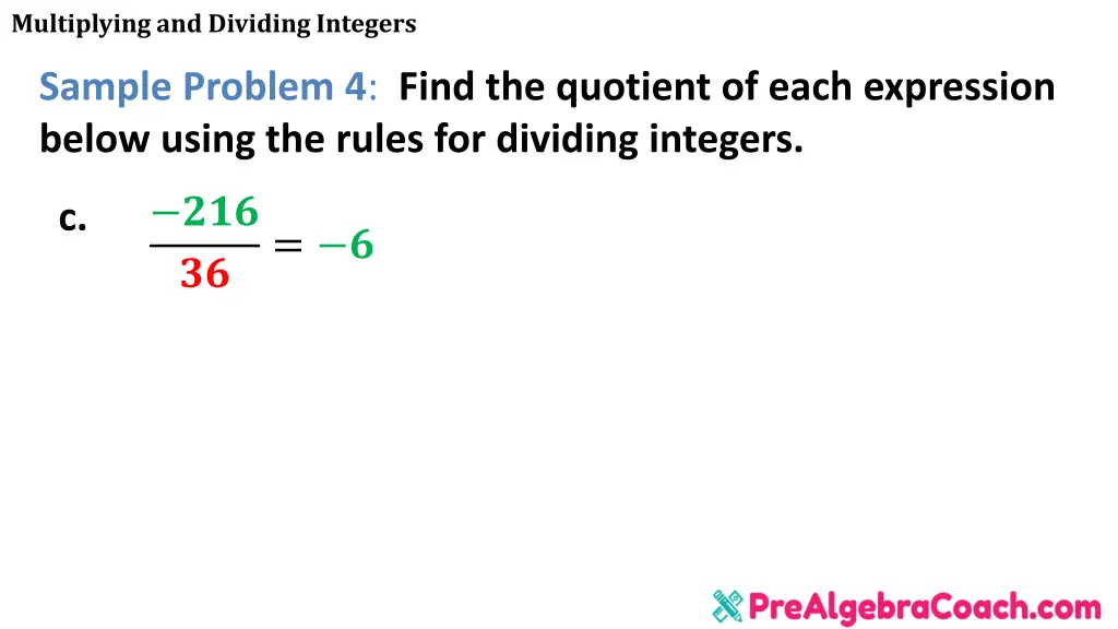 multiplying and dividing integers 34