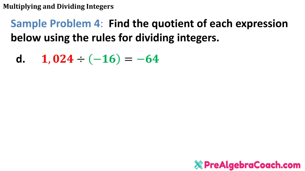 multiplying and dividing integers 36