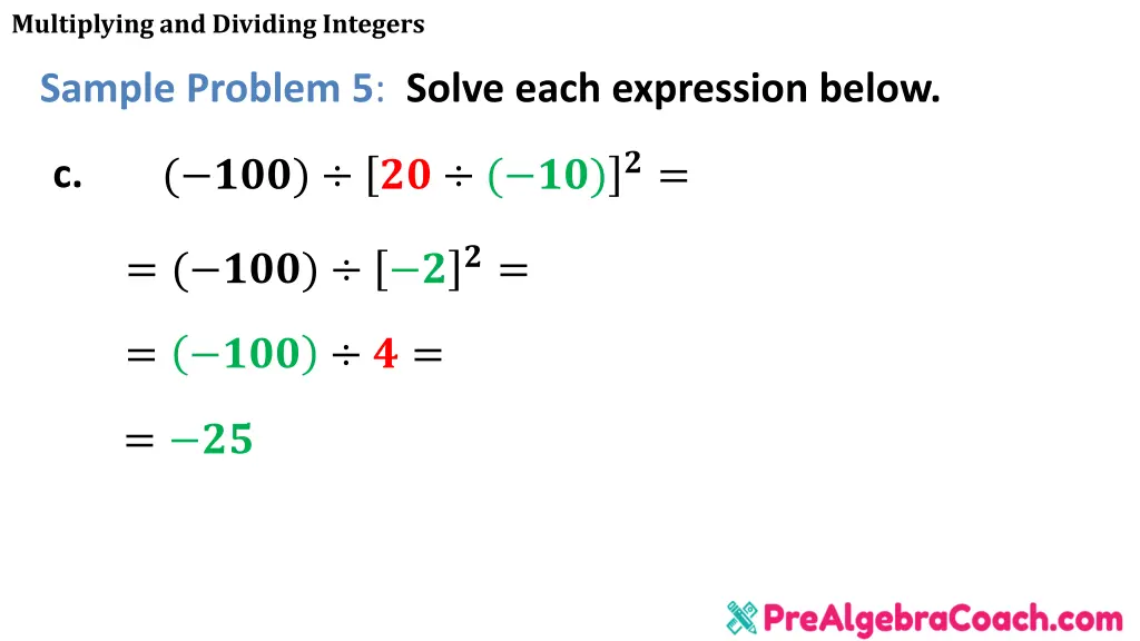 multiplying and dividing integers 42