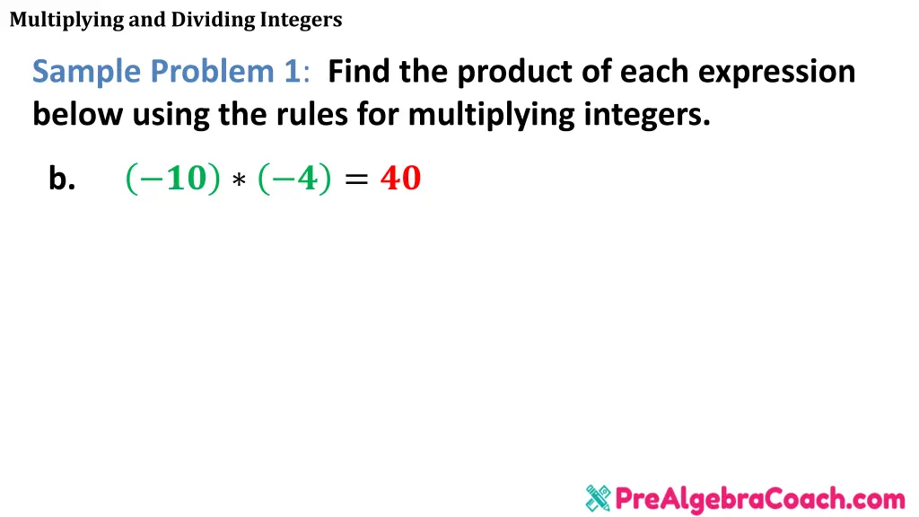 multiplying and dividing integers 6