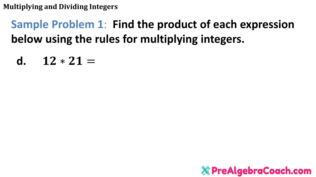 multiplying and dividing integers 9