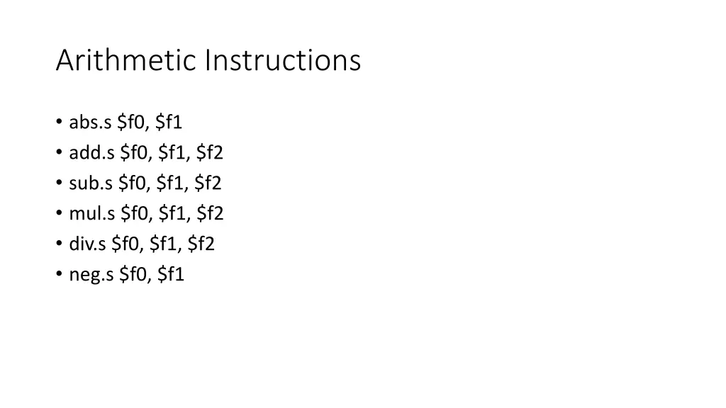 arithmetic instructions