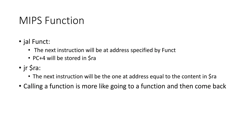 mips function