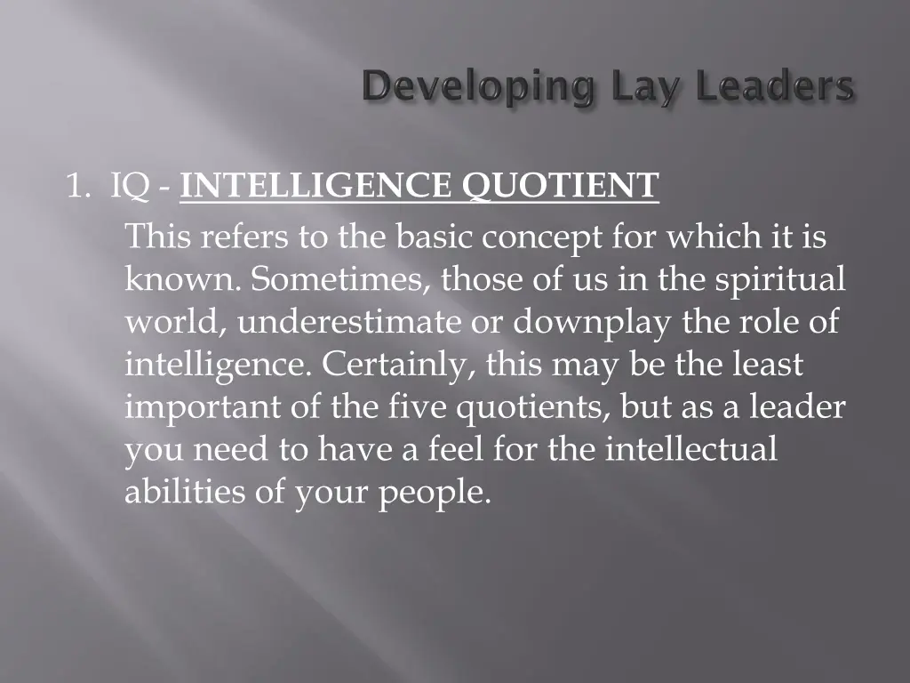 1 iq intelligence quotient this refers