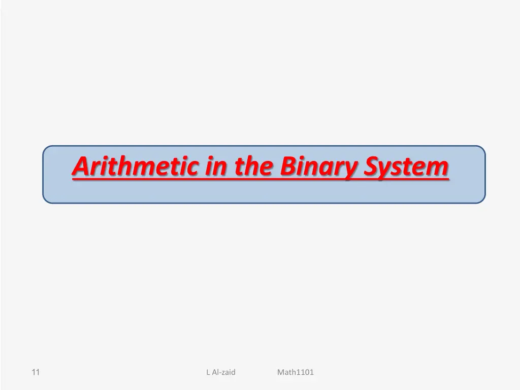 arithmetic in the binary system