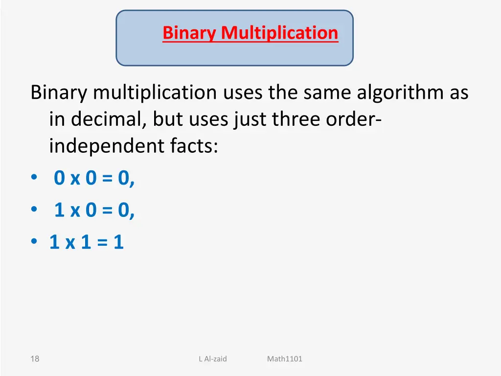 binary multiplication