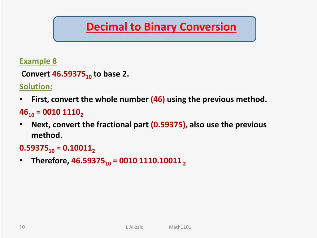 decimal to binary conversion 3