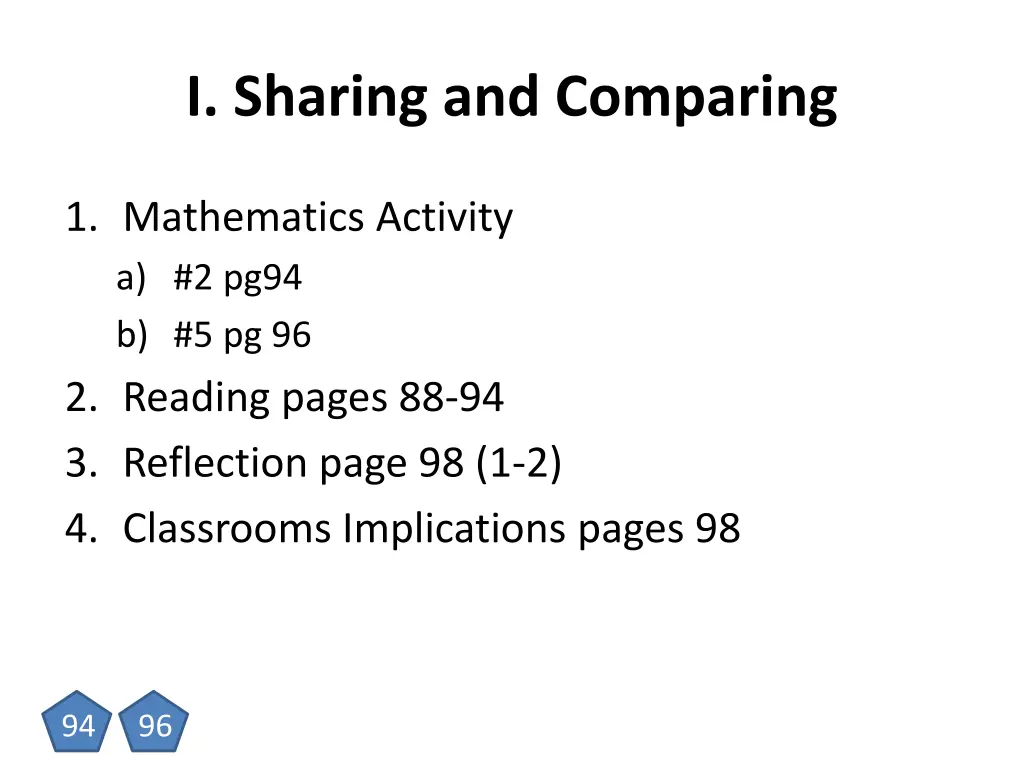 i sharing and comparing