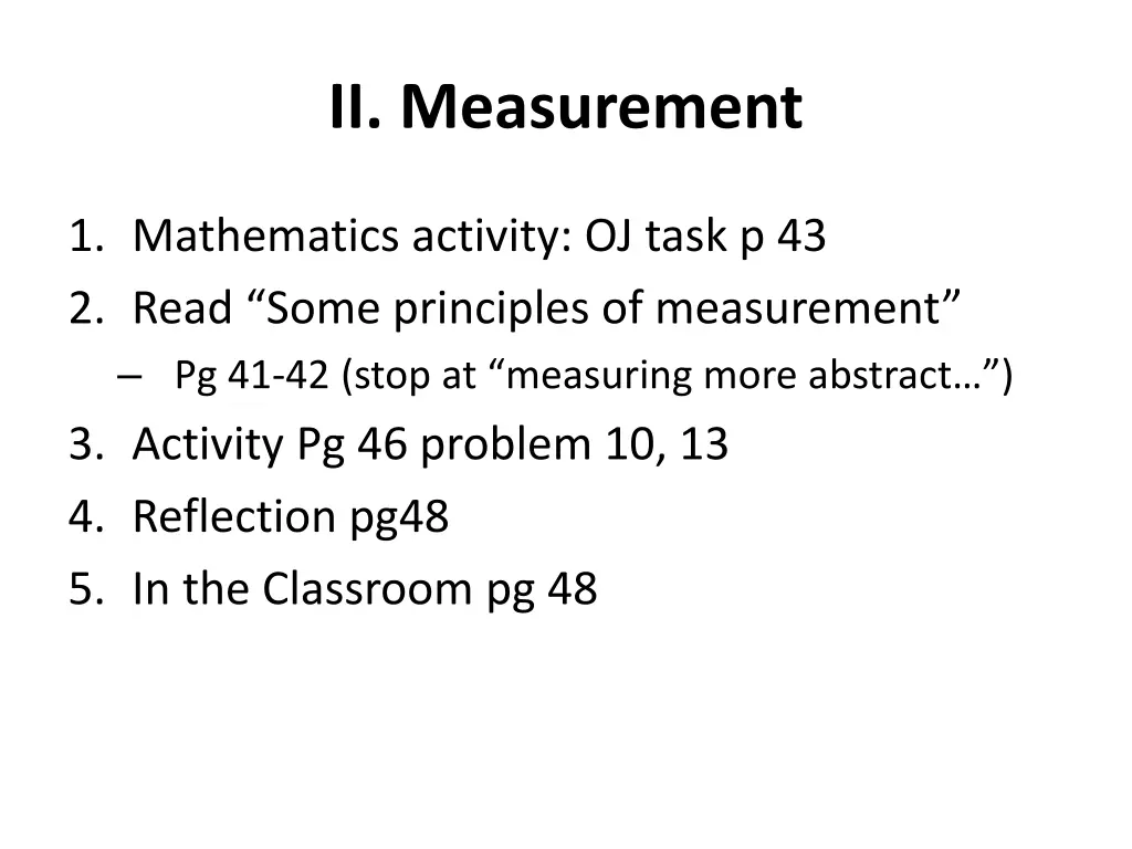 ii measurement