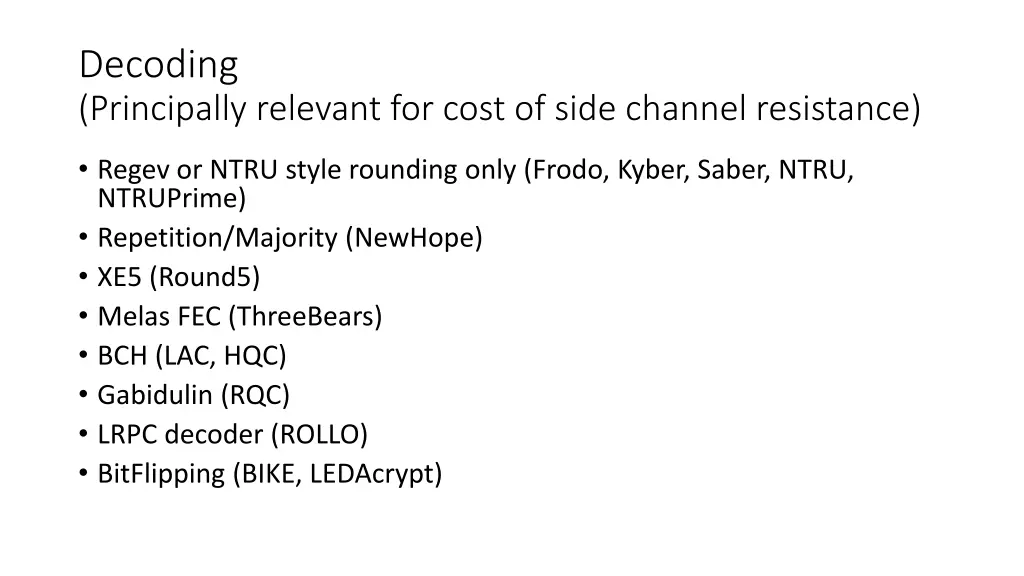 decoding principally relevant for cost of side