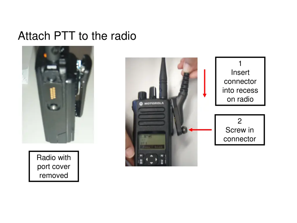 attach ptt to the radio