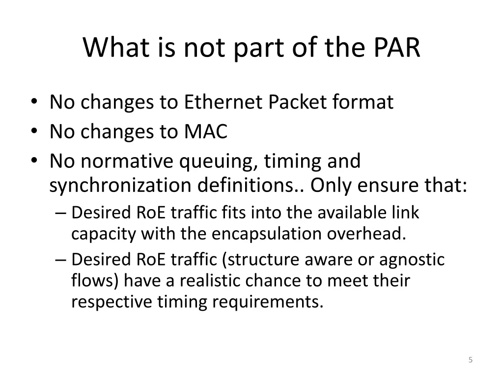 what is not part of the par