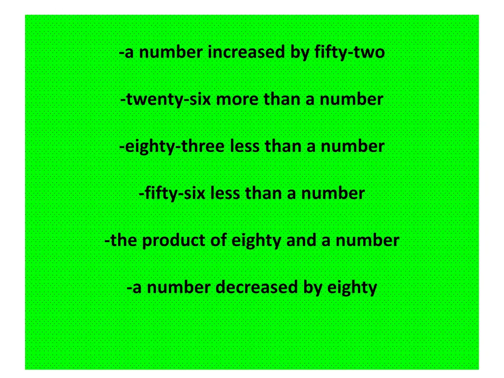 a number increased by fifty two