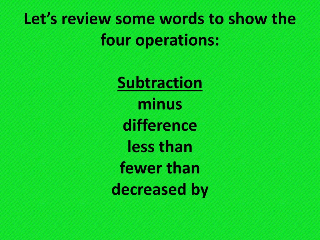 let s review some words to show the four