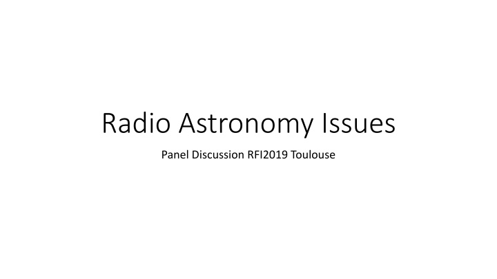 radio astronomy issues