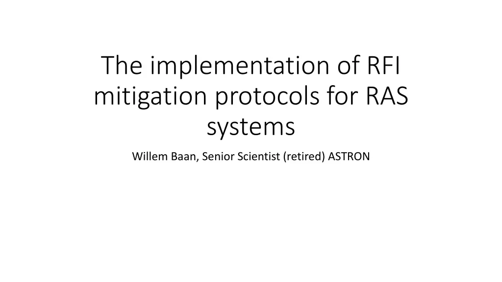 the implementation of rfi mitigation protocols